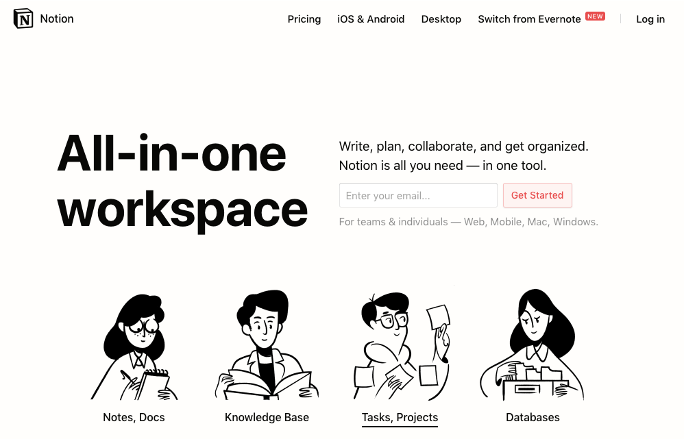 Notion.so home page